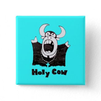 Holy Cow | Holy Cartoon Bull Gifts buttons