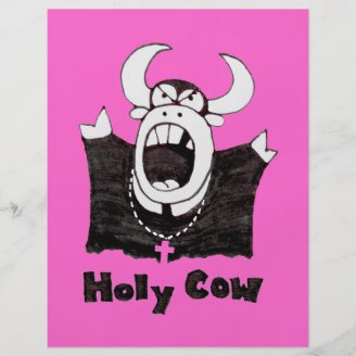 Holy Cow | Holy Cartoon Bull Gifts flyers