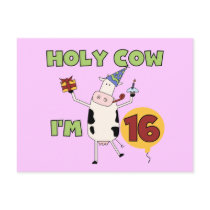 Holy Cow I'm 16 Tshirts and Gifts Post Cards