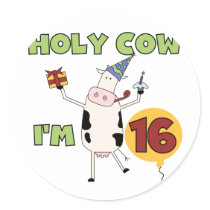 Holy Cow I'm 16 Tshirts and Gifts Sticker