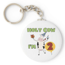 Holy Cow I'm 2 Birthday T-shirts and Gifts Keychains