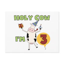 Holy Cow I'm 3 Birthday T-shirts and Gifts postcards
