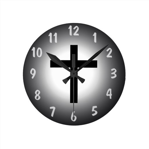 Holy Cross Clock. Round Clock Zazzle