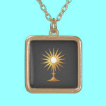 Holy Eucharist in golden Monstrance necklaces
