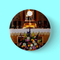 Holy Eucharist / The Blessed Sacrament buttons by Artists4God Holy Eucharist / The Blessed Sacrament buttons