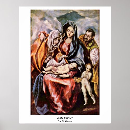 Holy Family By El Greco Print