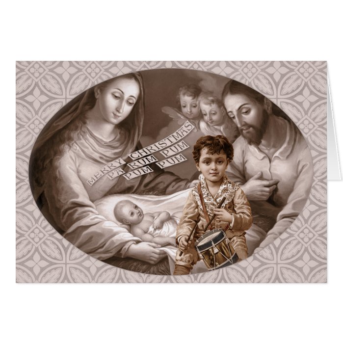 Holy family Little drummer boy CC0788 Christmas Greeting Card
