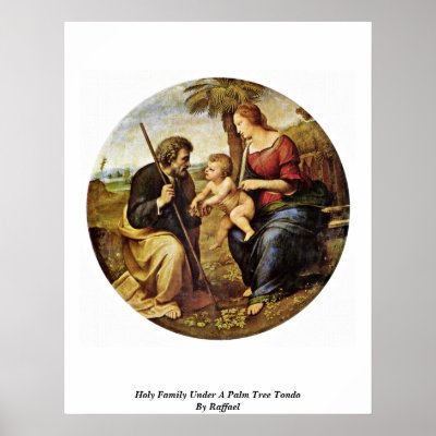 Holy Family Under A Palm Tree Tondo By Raffael Print