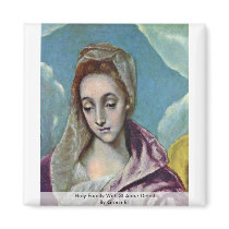 Holy Family With St Anne Detail By Greco El Fridge Magnet