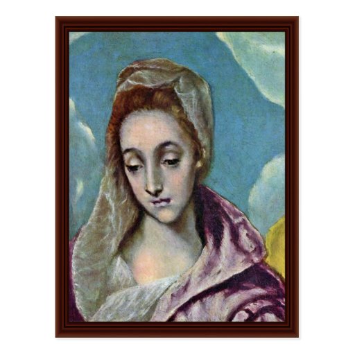 Holy Family With St Anne Detail By Greco El Post Card
