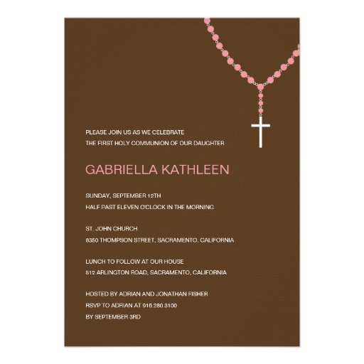 Holy Rosary Baptism /First Communion Invitation