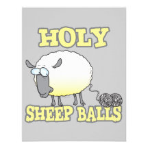 holy sheep balls funny unraveling yarn sheep custom invite