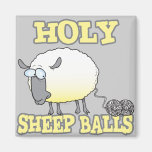 holy sheep balls funny unraveling yarn sheep fridge magnets