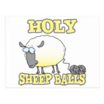 holy sheep balls funny unraveling yarn sheep postcards