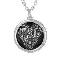 Holy Spirit Gear - White heart with black text Custom Jewelry