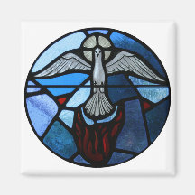 Holy Spirit Stained Glass Art Magnet