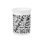 Holy Spirit Wear - Black text on white heart pitchers