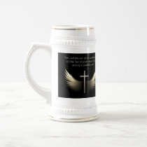 Holy Spirit Wings with Cross and Scripture Stein Coffee Mug