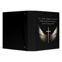 Holy Spirit Wings with Cross and Scripture Verse Vinyl Binders