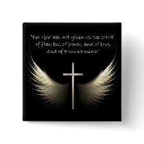 Holy Spirit Wings with Cross and Scripture Verse Pin