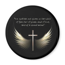 Holy Spirit Wings with Cross and Scripture Verse Magnet