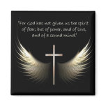 Holy Spirit Wings with Cross and Scripture Verse Refrigerator Magnet