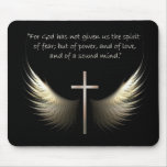 Holy Spirit Wings with Cross and Scripture Verse Mousepad