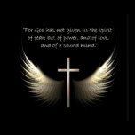 Holy Spirit Wings with Cross and Scripture Verse Poster