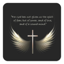 Holy Spirit Wings with Cross and Scripture Verse Sticker