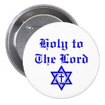 Holy to The Lord in Old English Cross and Star Pinback Buttons