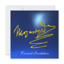 HOMAGE TO MOZART, GOLD  BLUE CONCERT CUSTOM INVITATION