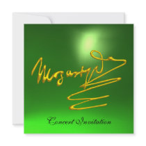 HOMAGE TO MOZART, GOLD  GREEN CONCERT CUSTOM INVITE