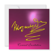 HOMAGE TO MOZART, GOLD  PINK CONCERT CUSTOM INVITATIONS