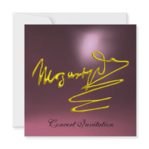HOMAGE TO MOZART, GOLD  PINK PURPLE CONCERT PERSONALIZED ANNOUNCEMENT