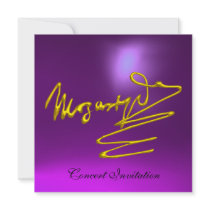 HOMAGE TO MOZART, GOLD  PURPLE CONCERT PERSONALIZED INVITE