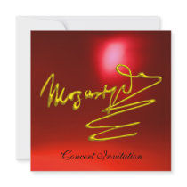 HOMAGE TO MOZART, GOLD  RED CONCERT INVITATION