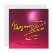 HOMAGE TO MOZART, GOLD RED  PINK  CONCERT PERSONALIZED ANNOUNCEMENTS