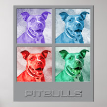 Homage to Warhol Pitbulls Poster