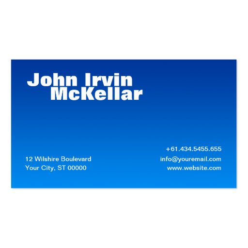 Hombre Blue Gradient Business Card