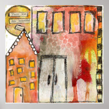 'home' abtract painting print