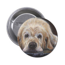 Home Alone Golden Retriever Button