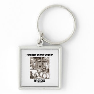 Home Brewer Inside (16th Century Woodcut Brewing) Key Chain