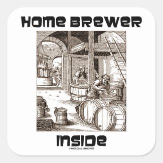 Home Brewer Inside (16th Century Woodcut Brewing) Sticker