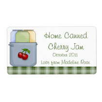 Home Canned Cherry Jam (Personalize it) Shipping Labels