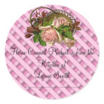 Home Canning Labels -- with Pink Roses Round Sticker