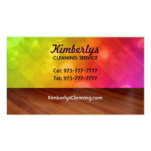 Home Cleaning Business Cards (back side)