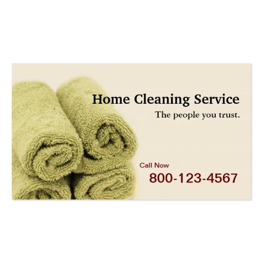 Home Cleaning Service Business Cards (front side)