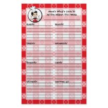 Home Cookin' Custom Menu Planner stationery