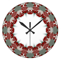 Home Decor : Red White Tribal Lace Wall Clock