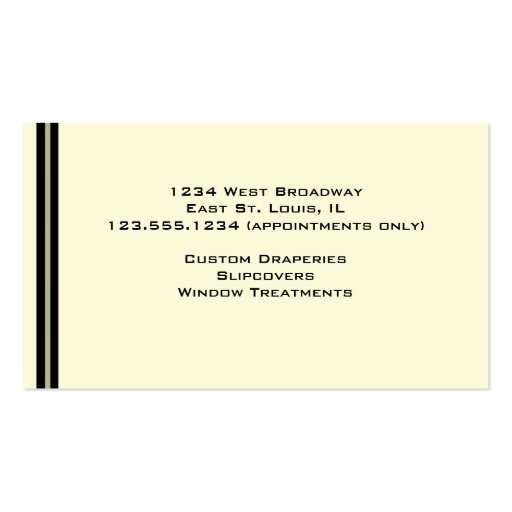 Home Decorating Service business card (back side)
